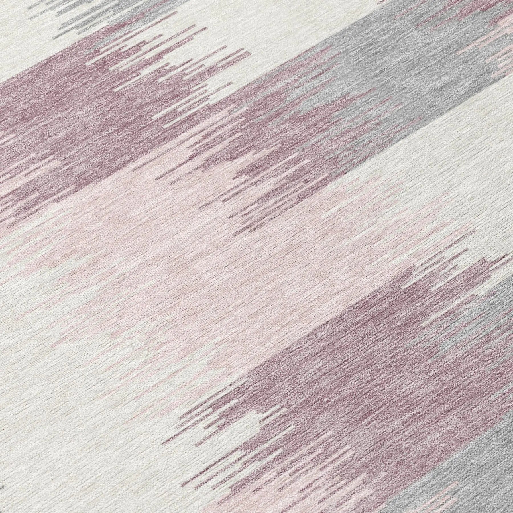 8' Pink And Linen Round Geometric Washable Indoor Outdoor Area Rug Homeroots Outdoor