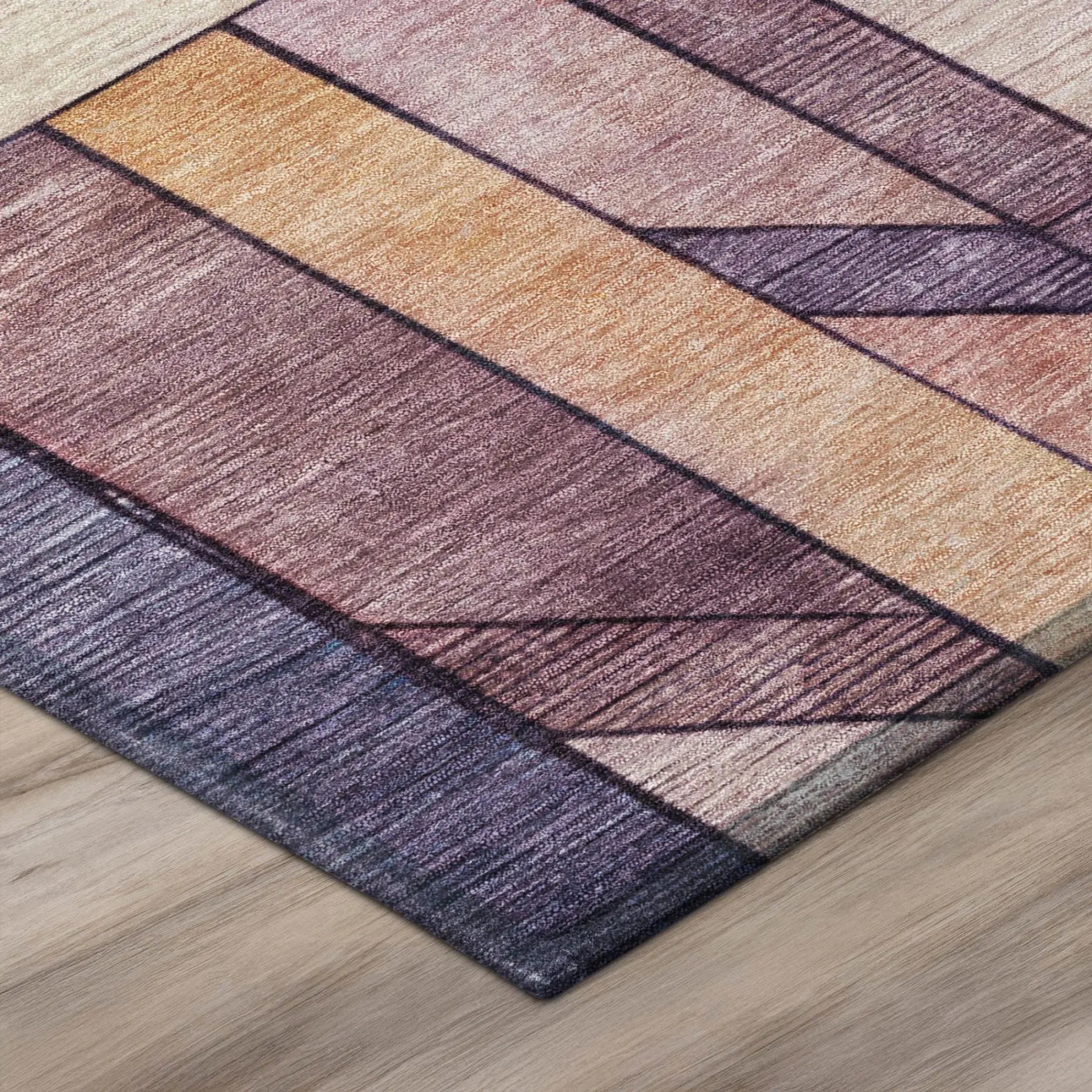 8' Pink And Mauve Round Geometric Washable Indoor Outdoor Area Rug Homeroots Outdoor