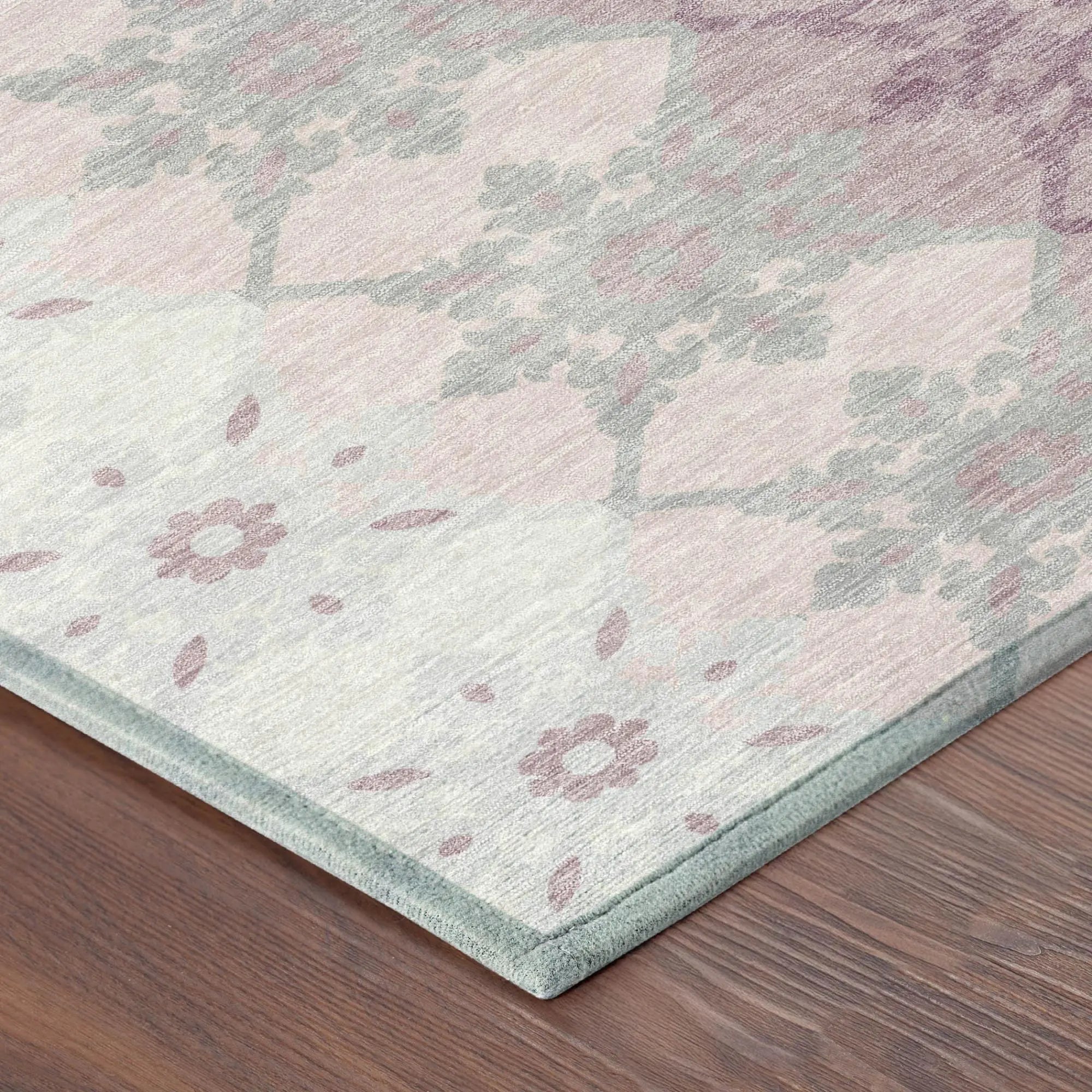 8' Pink And Pearl Round Floral Medallion Washable Indoor Outdoor Area Rug Homeroots Outdoor