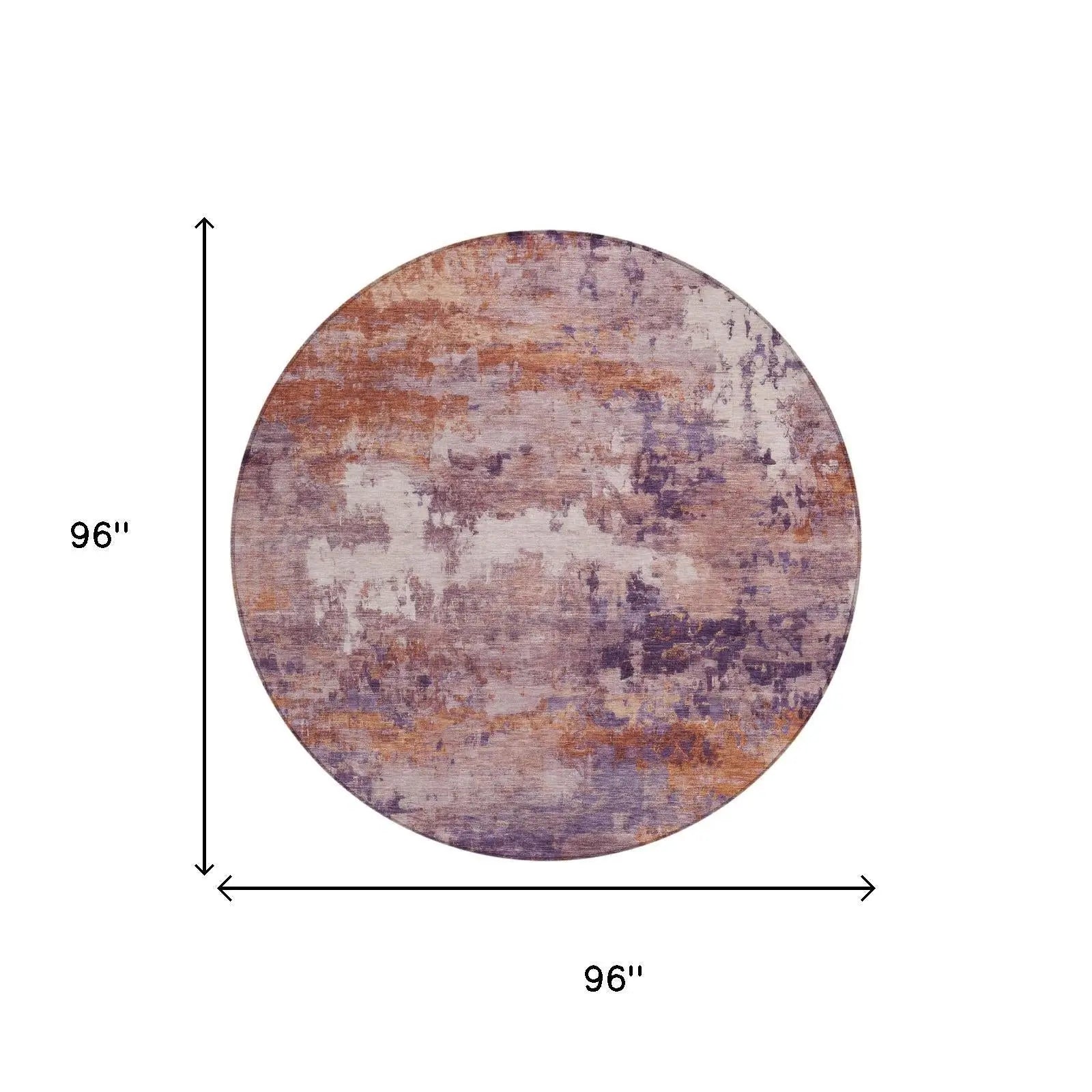 8' Plum And Purple Round Abstract Washable Indoor Outdoor Area Rug Homeroots Outdoor