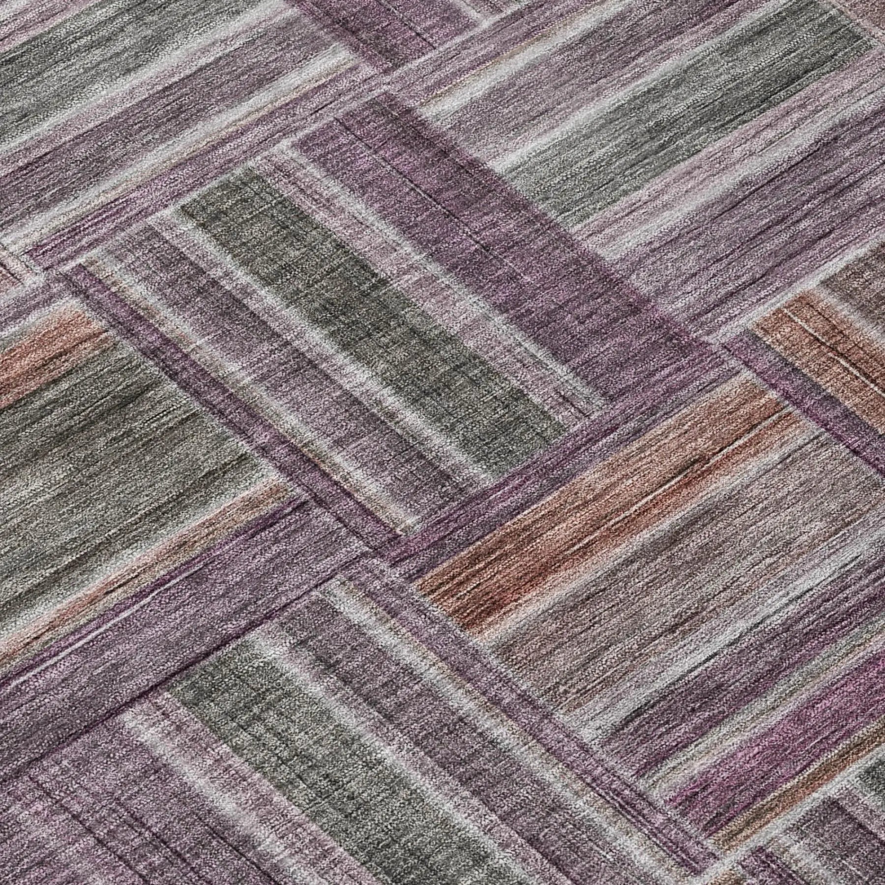 8' Plum And Purple Round Geometric Washable Indoor Outdoor Area Rug Homeroots Outdoor
