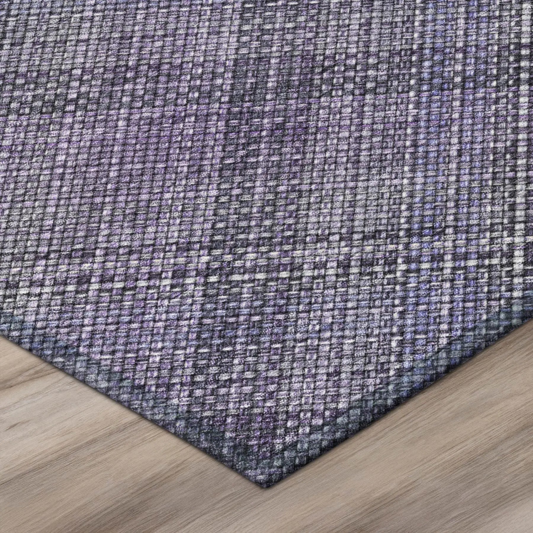 8' Plum And Purple Round Plaid Washable Indoor Outdoor Area Rug Homeroots Outdoor