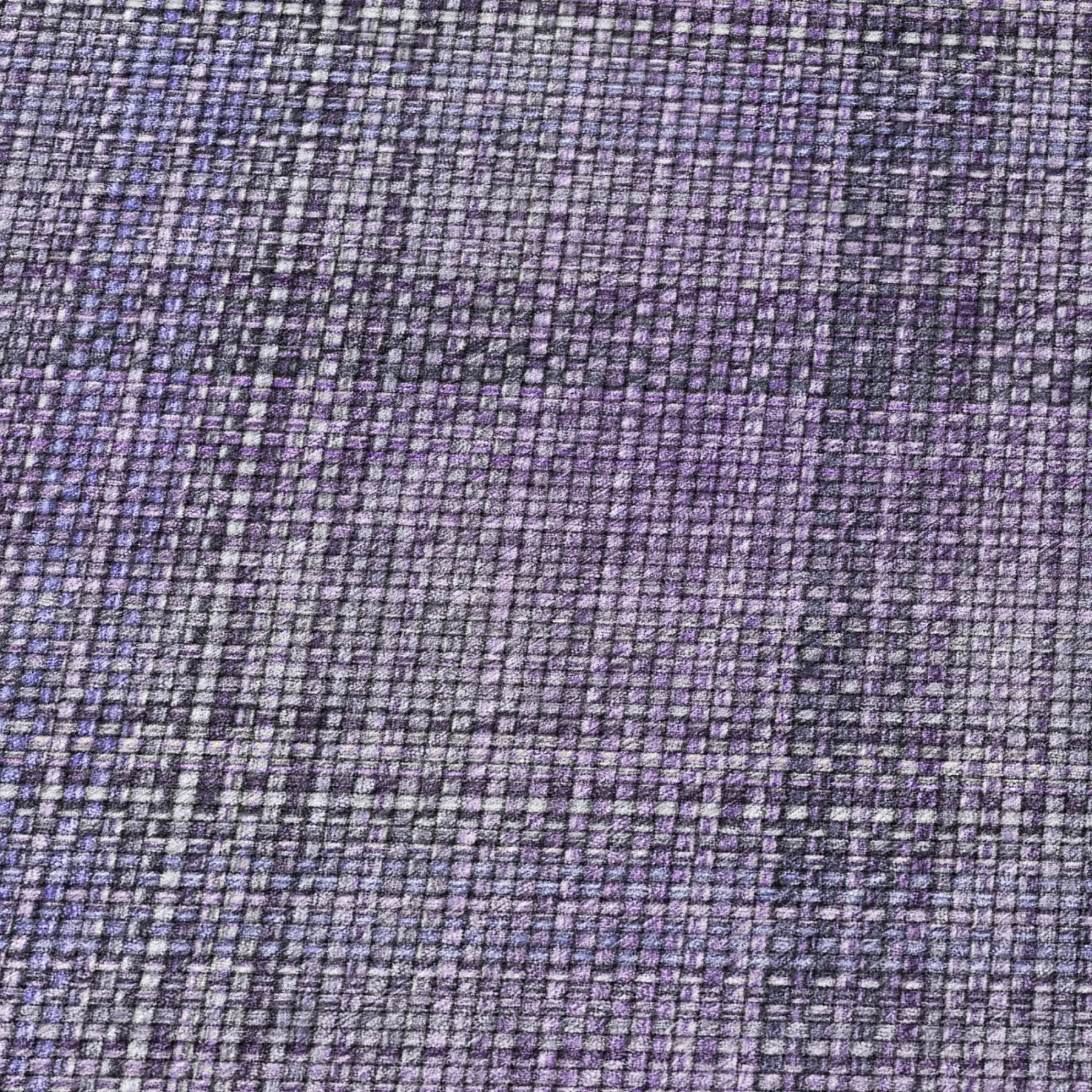 8' Plum And Purple Round Plaid Washable Indoor Outdoor Area Rug Homeroots Outdoor