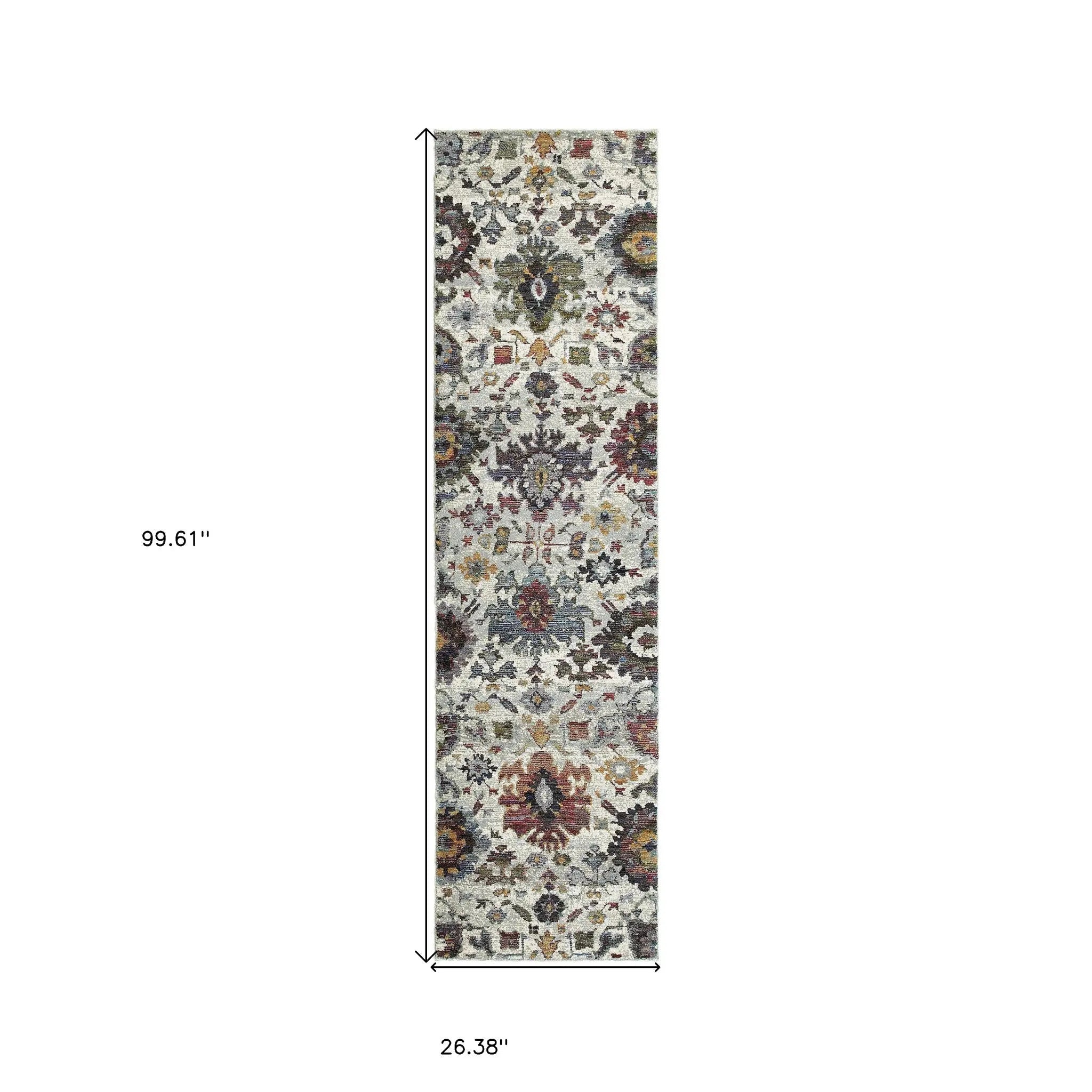 8' Purple And Gray Oriental Runner Rug Homeroots Home Decor