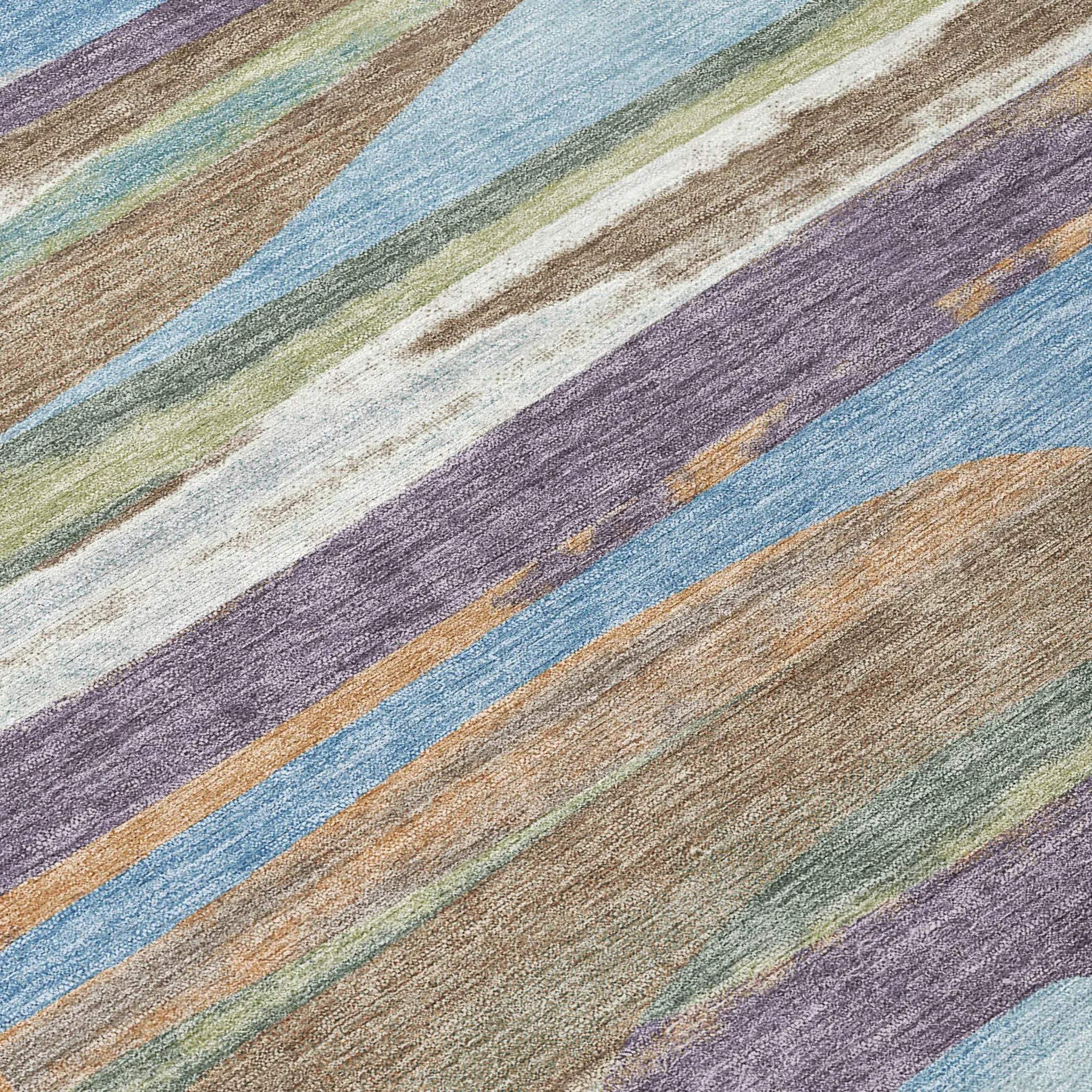 8' Purple And Green Round Abstract Washable Indoor Outdoor Area Rug Homeroots Outdoor