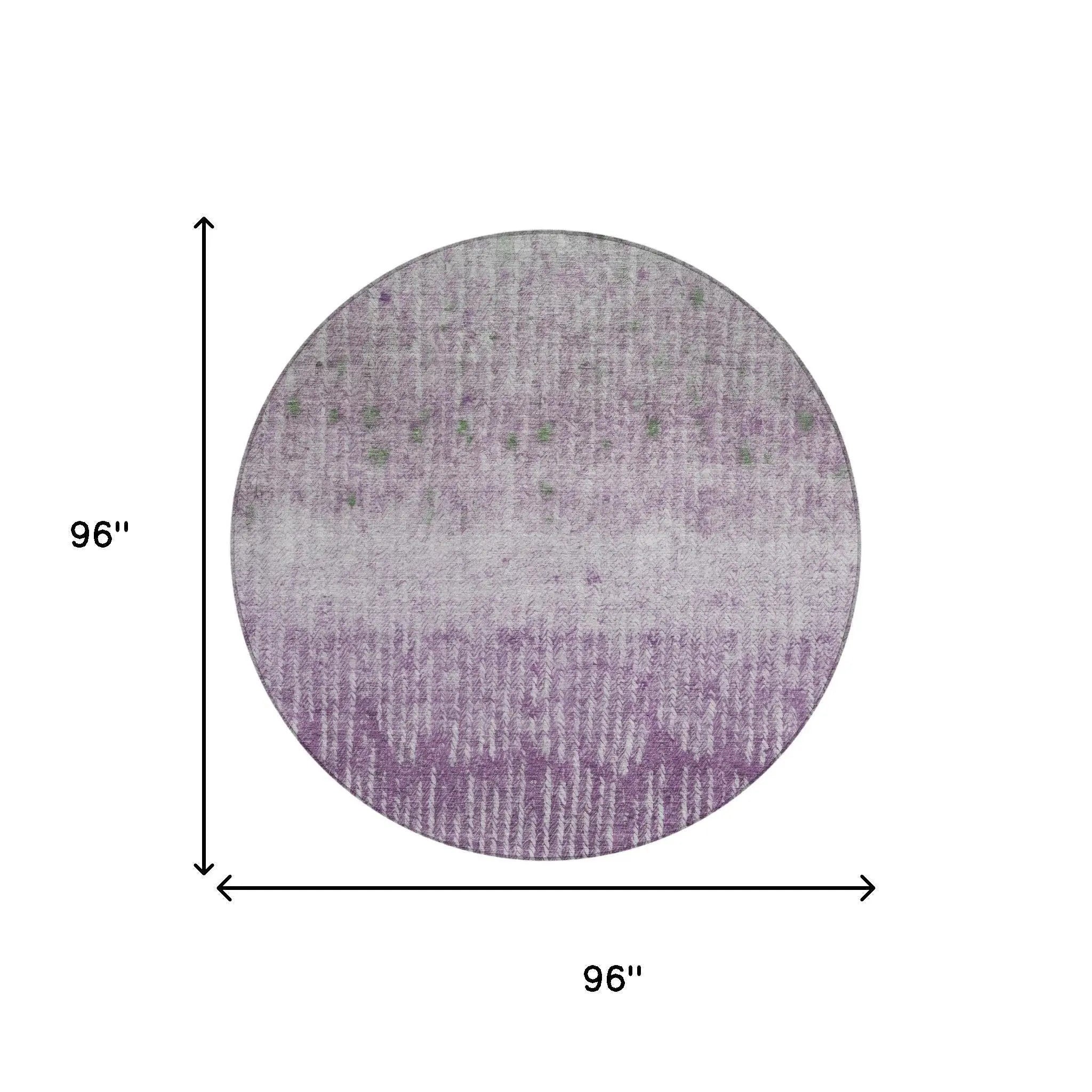 8' Purple And Lavender Round Abstract Washable Indoor Outdoor Area Rug Homeroots Outdoor