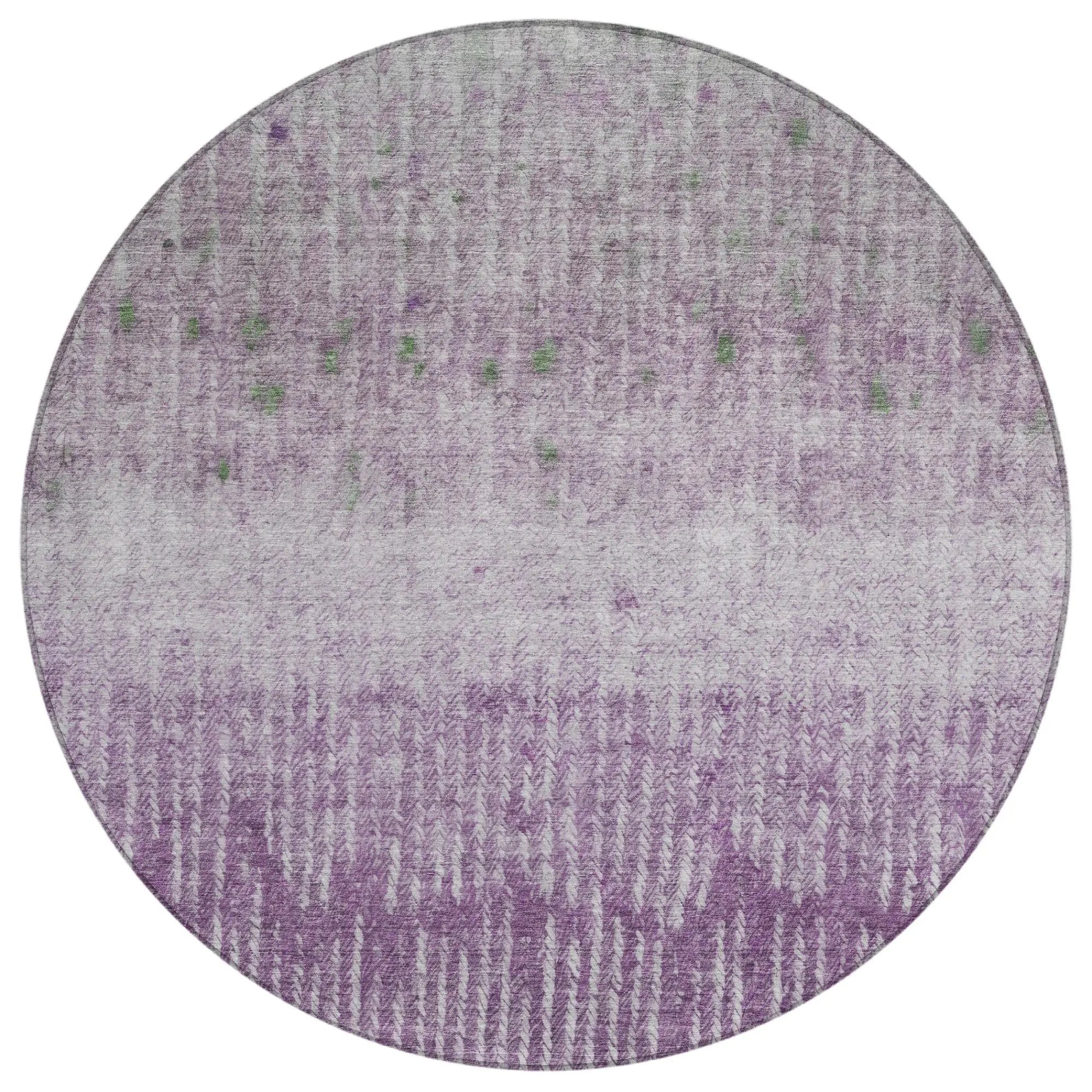 8' Purple And Lavender Round Abstract Washable Indoor Outdoor Area Rug Homeroots Outdoor