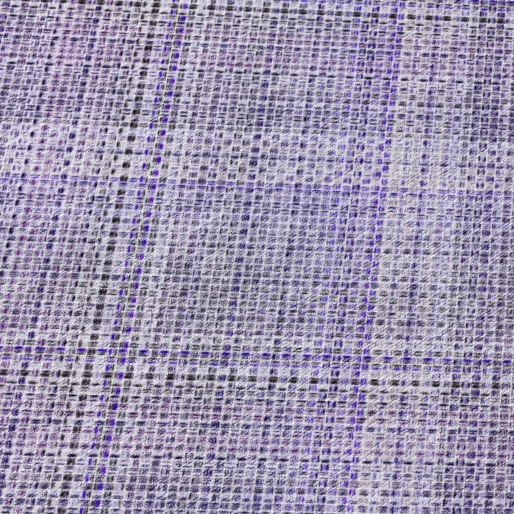 8' Purple And Lavender Round Plaid Washable Indoor Outdoor Area Rug Homeroots Outdoor