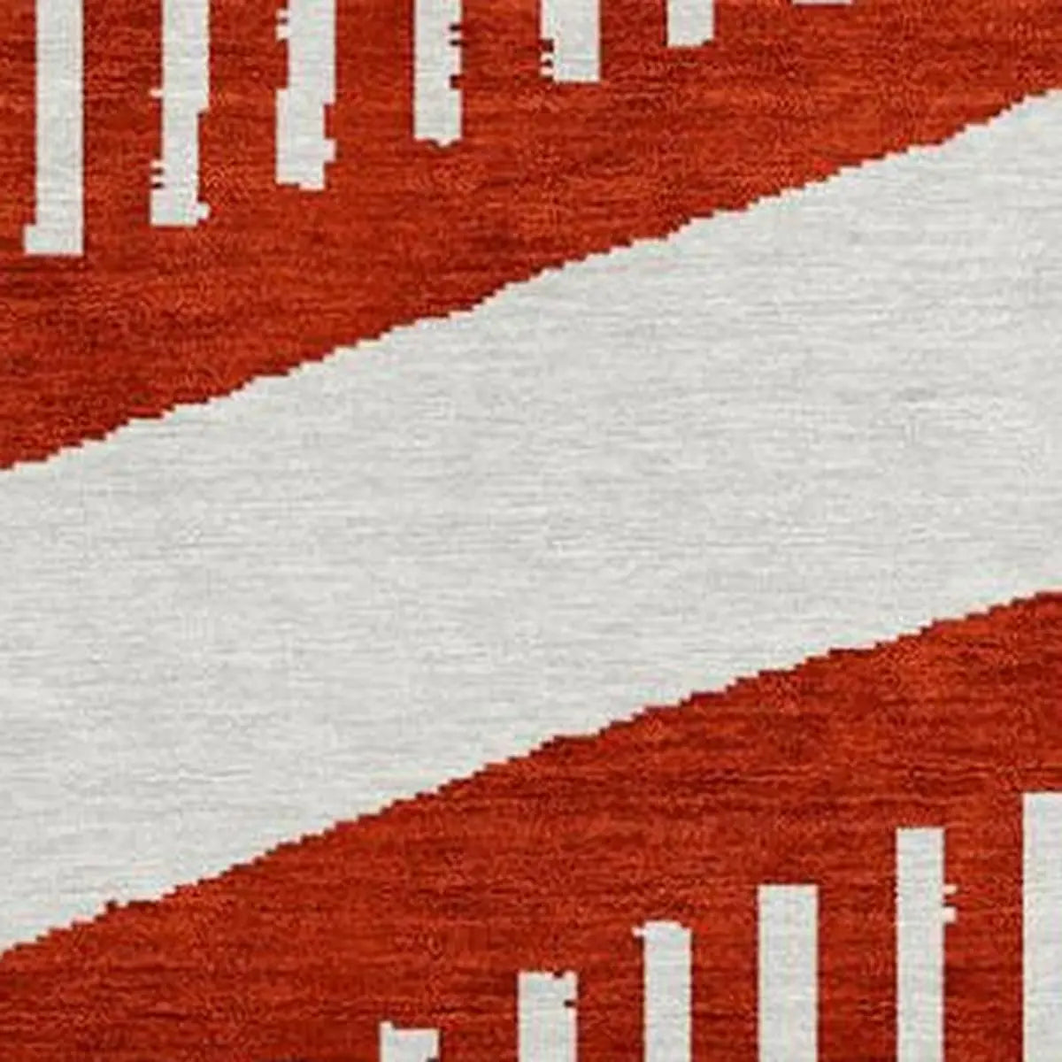 8' Red And Ivory Round Geometric Washable Indoor Outdoor Area Rug Homeroots Outdoor