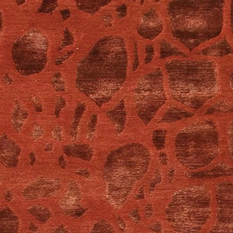 8' Red And Orange Animal Print Hand Knotted Area Rug Homeroots Home Decor