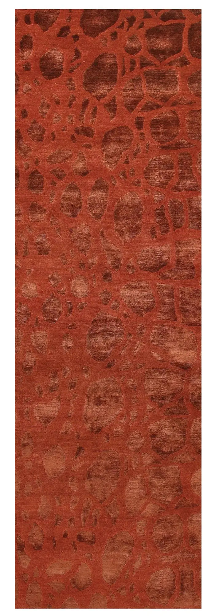 8' Red And Orange Animal Print Hand Knotted Area Rug Homeroots Home Decor