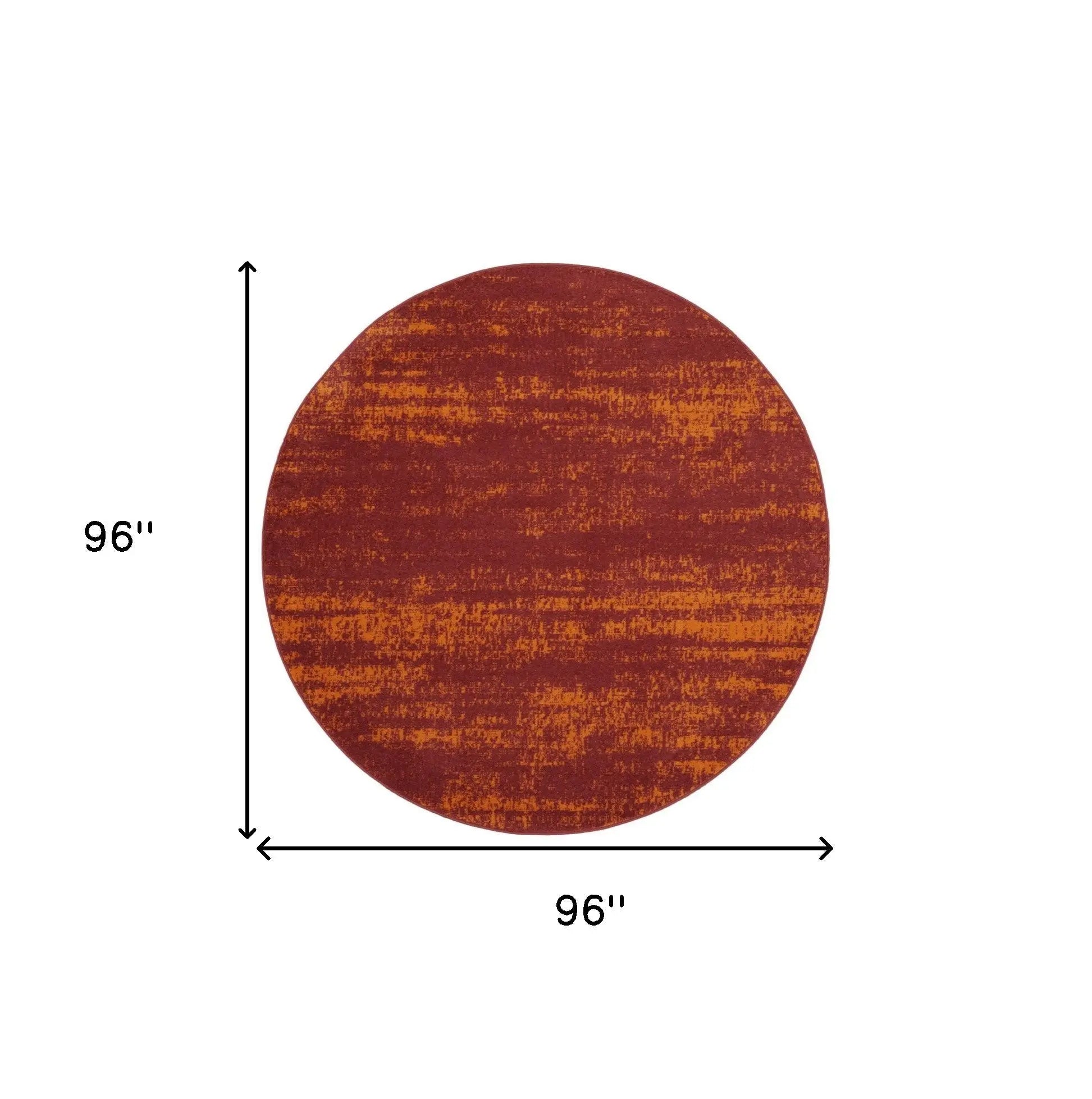 8' Red And Orange Round Abstract Indoor Outdoor Area Rug Homeroots Outdoor