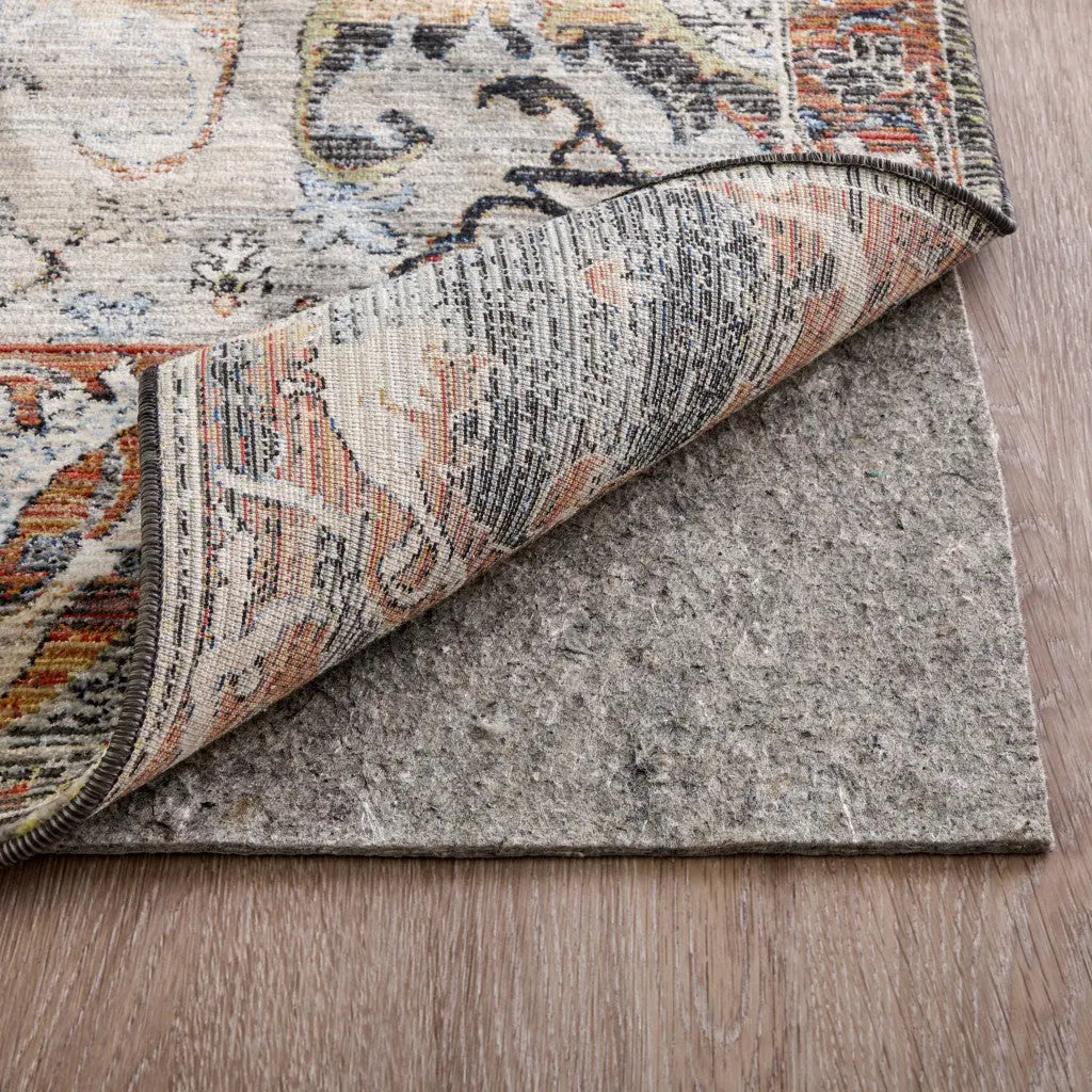8' Round Gray Non Slip Rug Pad Homeroots Home Decor