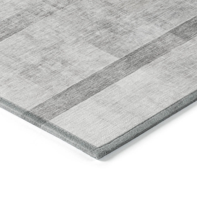 8' Runner Gray Ombre Washable Non Skid Indoor Outdoor Runner Rug Homeroots Outdoor
