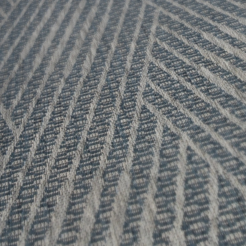 8' Runner Gray and Blue Geometric Stain Resistant Indoor Outdoor Runner Rug Homeroots Outdoor