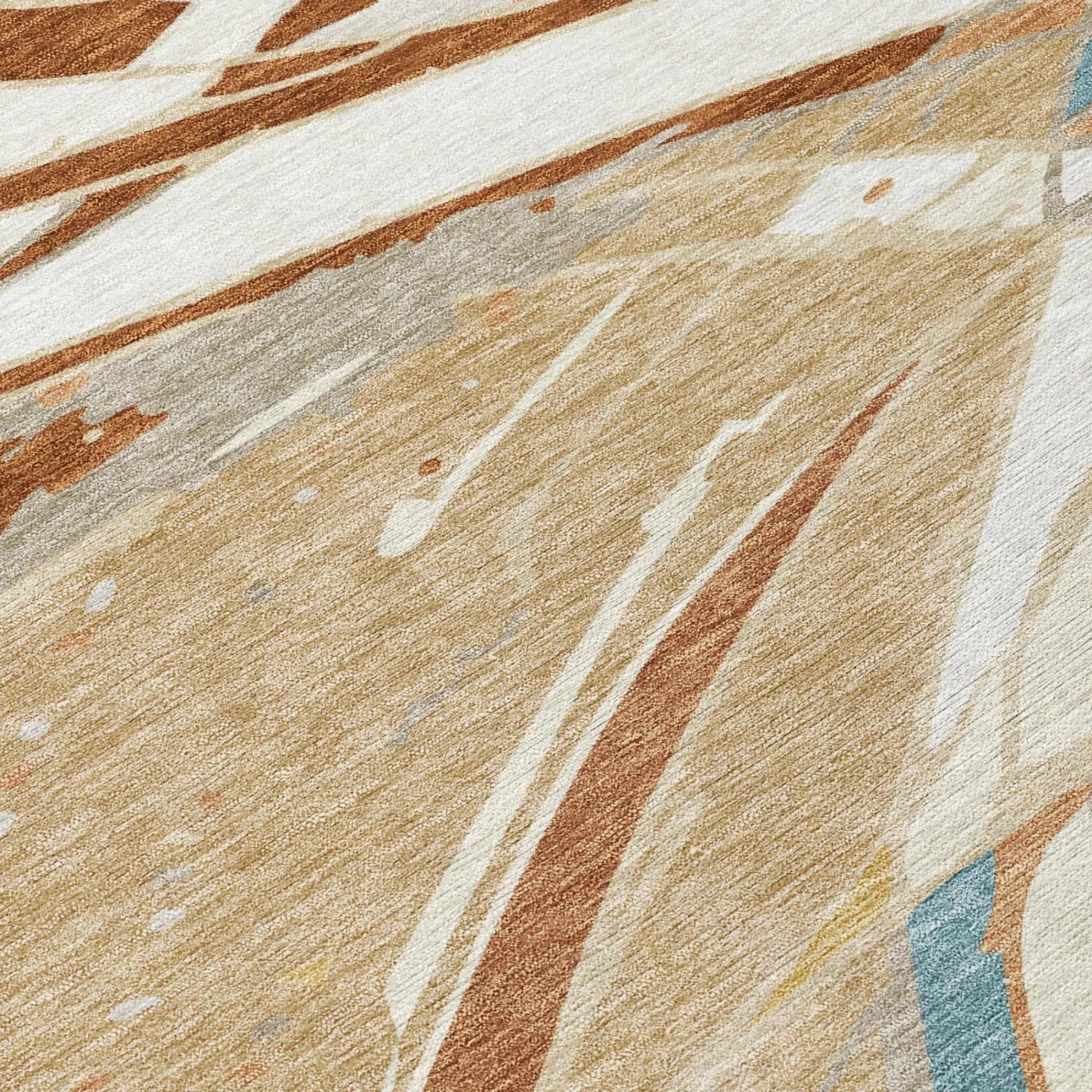8' Rust And Orange Round Abstract Washable Indoor Outdoor Area Rug Homeroots Outdoor
