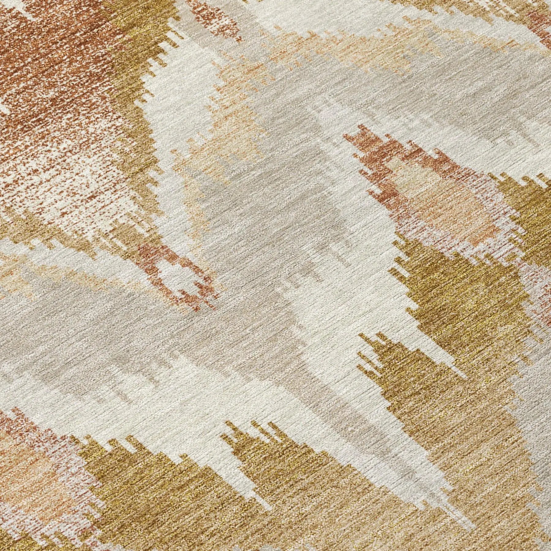 8' Rust And Orange Round Abstract Washable Indoor Outdoor Area Rug Homeroots Outdoor