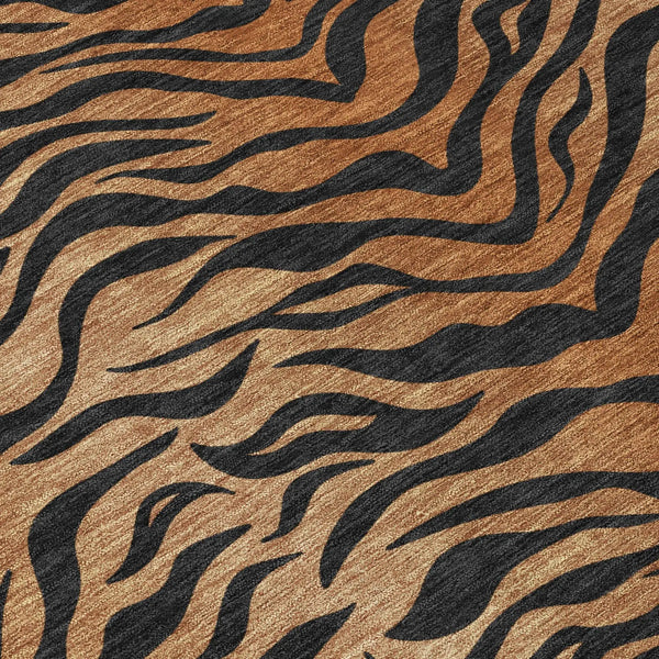 8' Rust And Orange Round Animal Print Washable Indoor Outdoor Area Rug Homeroots Outdoor