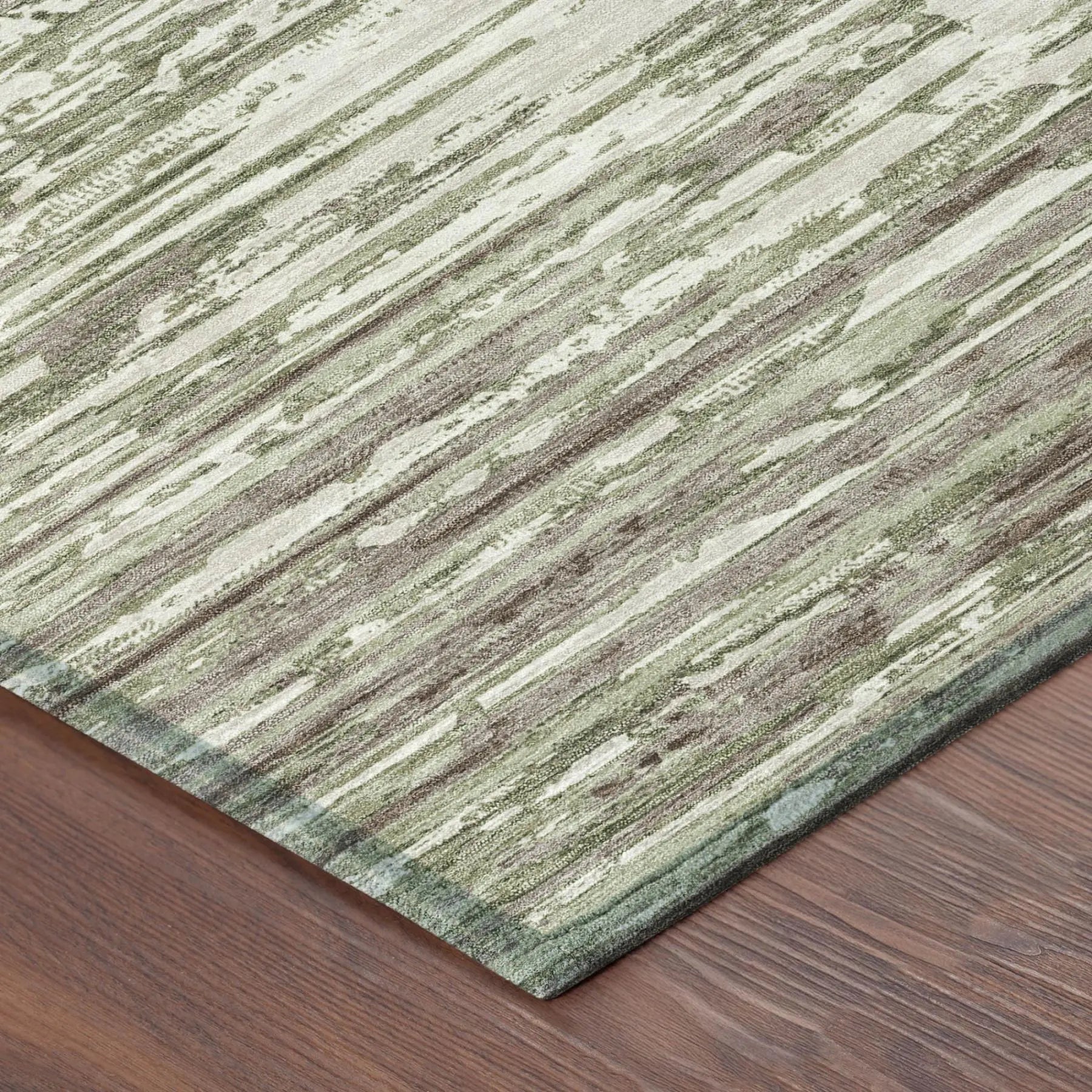 8' Sage And Green Round Abstract Washable Indoor Outdoor Area Rug Homeroots Outdoor