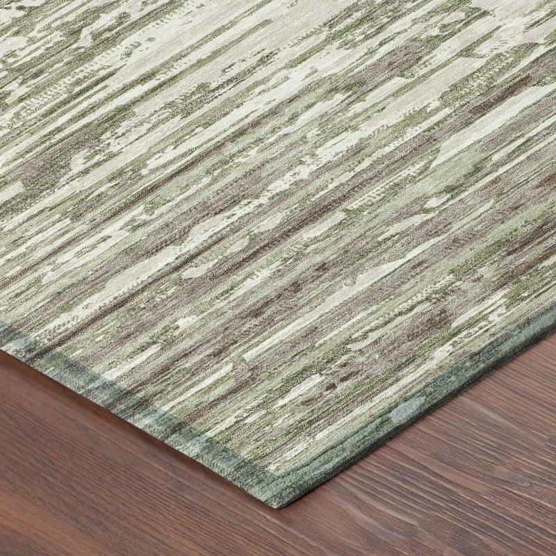 8' Sage And Green Round Abstract Washable Indoor Outdoor Area Rug Homeroots Outdoor