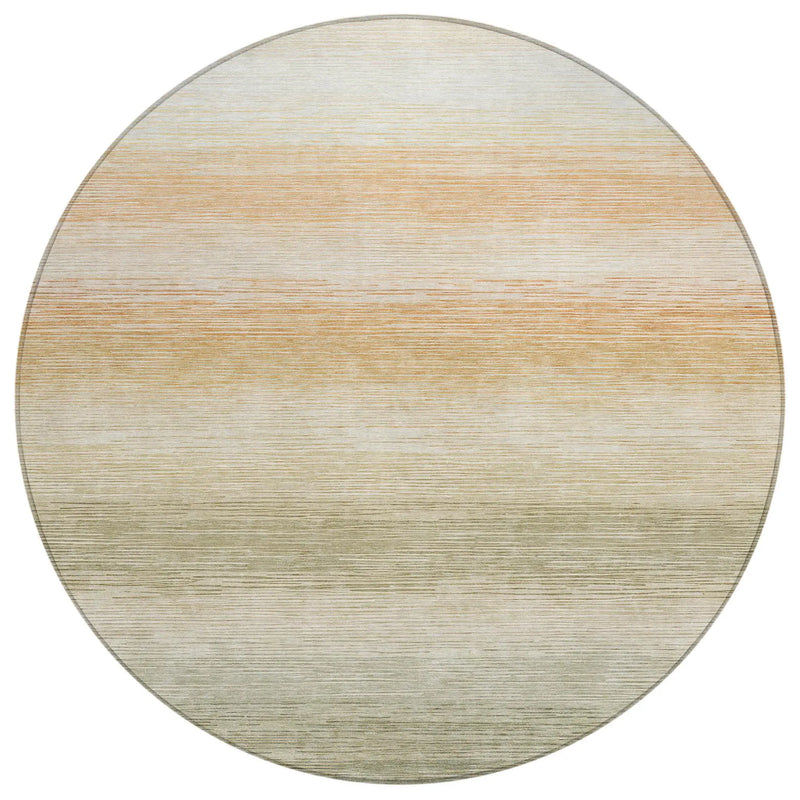 8' Sage And Green Round Striped Washable Indoor Outdoor Area Rug Homeroots Outdoor