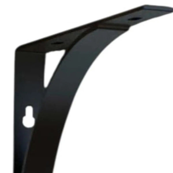8" Set Of Two Black Curved Metal Wall Mounted Shelf Brackets - GreatEagleInc