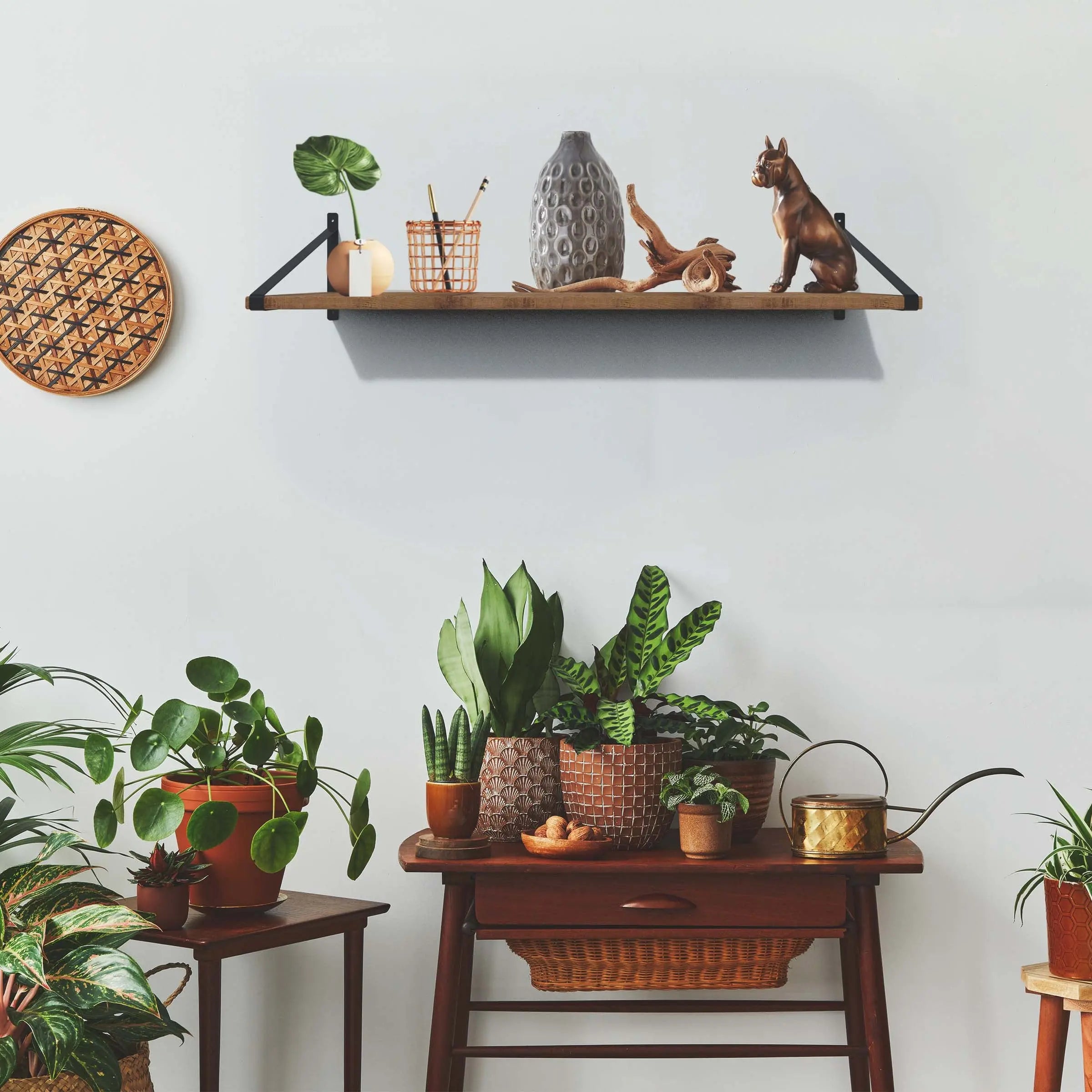 8" Set Of Two Black Metal Wall Mounted Shelf Brackets Homeroots Organization