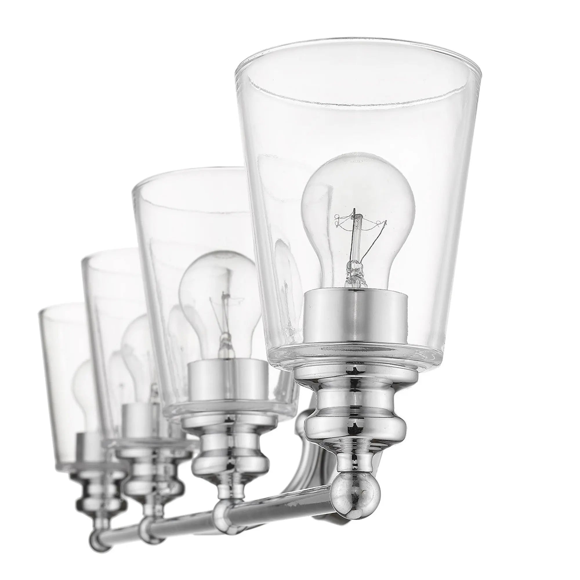 8" Silver And Clear Metal and Glass Vanity Flush Mounted Sconce Homeroots Lighting