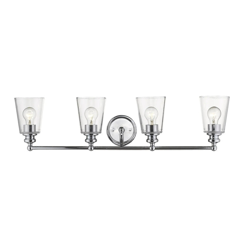 8" Silver And Clear Metal and Glass Vanity Flush Mounted Sconce Homeroots Lighting