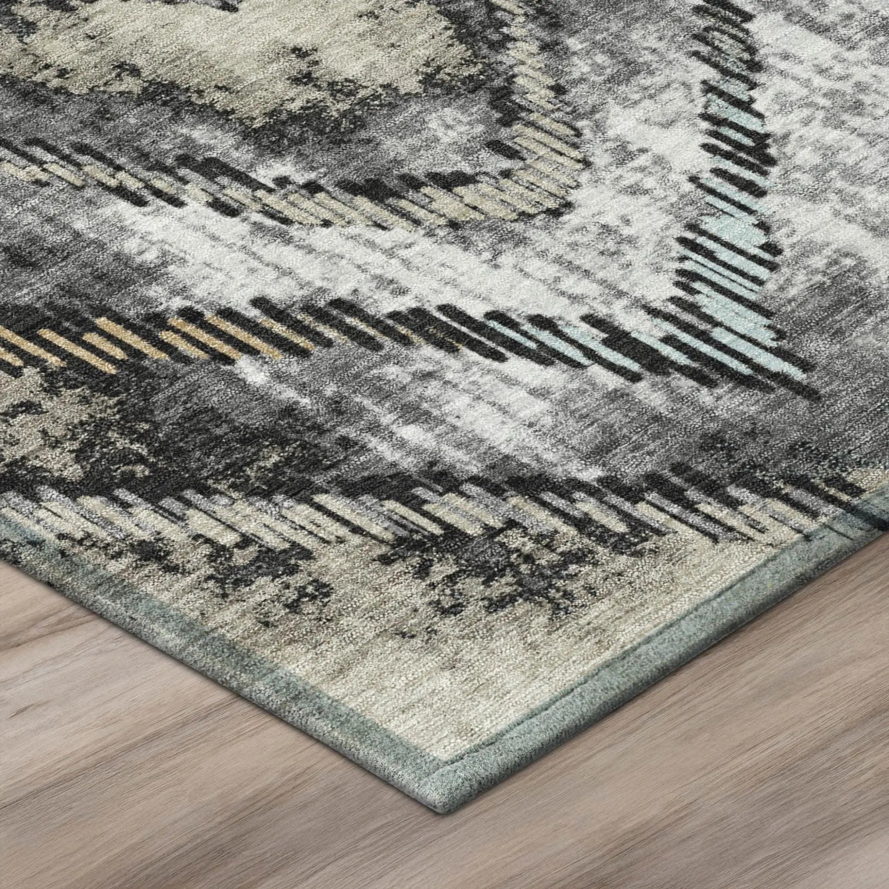 8' Silver And Gray Round Abstract Washable Indoor Outdoor Area Rug Homeroots Outdoor