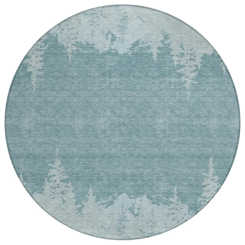 8' Silver And Gray Round Floral Washable Indoor Outdoor Area Rug Homeroots Outdoor