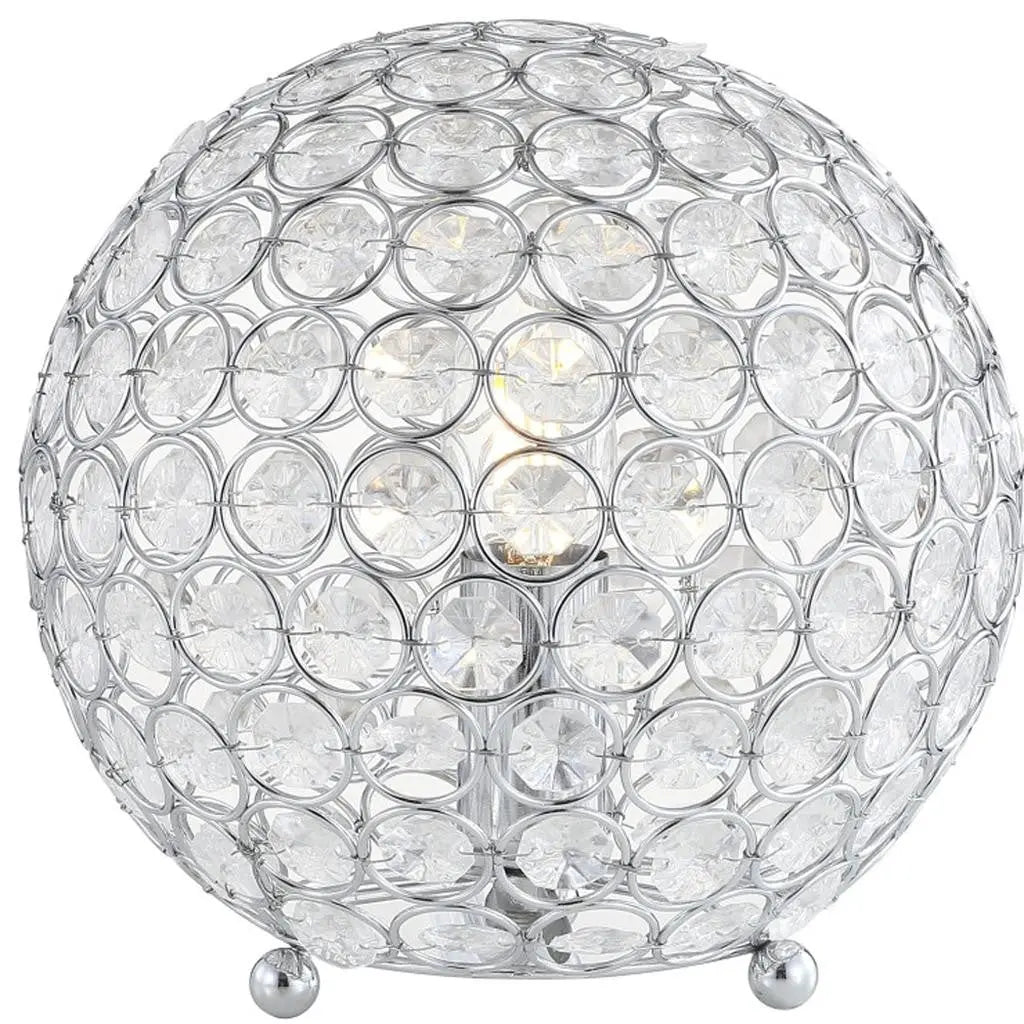 8" Silver Geometric Globe Table Lamp With Globe Homeroots Lighting