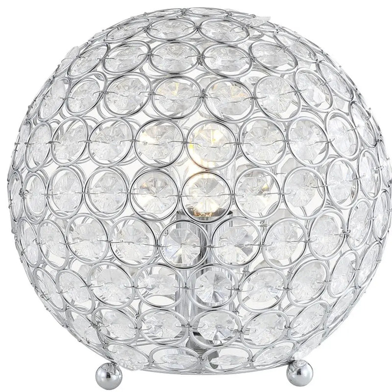 8" Silver Geometric Globe Table Lamp With Globe Homeroots Lighting