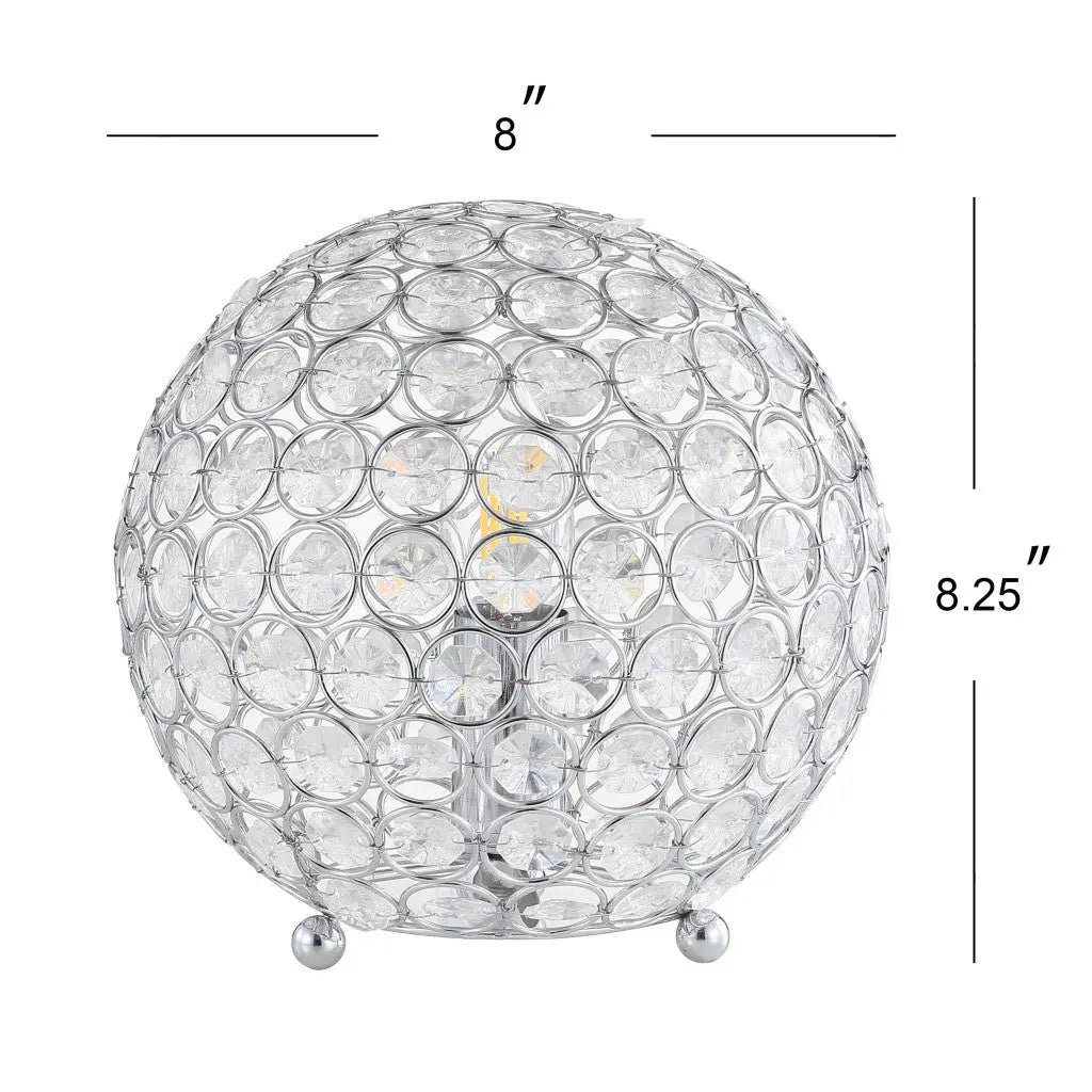 8" Silver Geometric Globe Table Lamp With Globe Homeroots Lighting