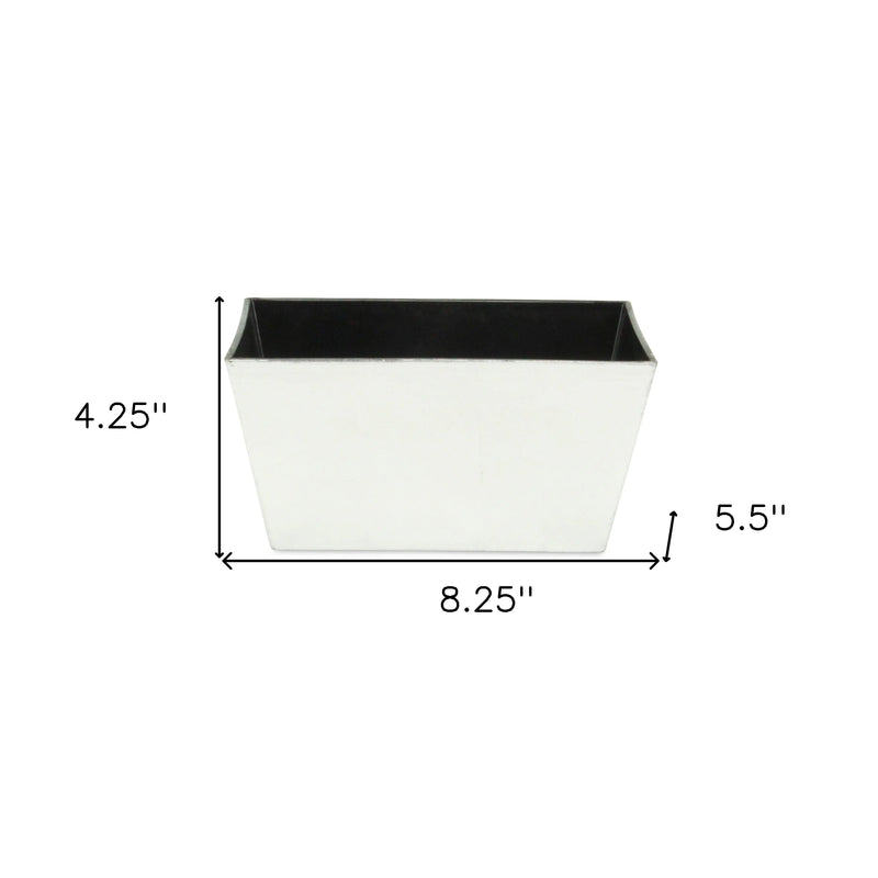 8" Silver Recycled Plastic Indoor Outdoor Rectangular Planter Box Homeroots Outdoor