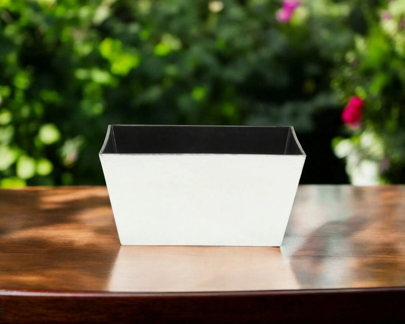 8" Silver Recycled Plastic Indoor Outdoor Rectangular Planter Box Homeroots Outdoor