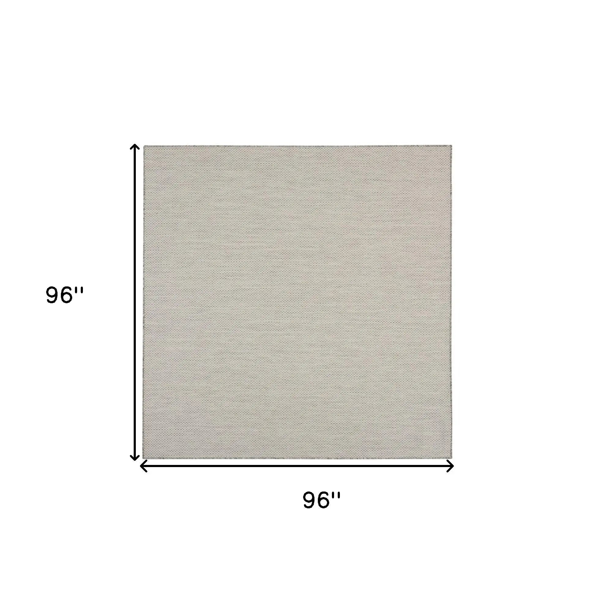 8' Silver Square Geometric Power Loom Area Rug Homeroots Outdoor