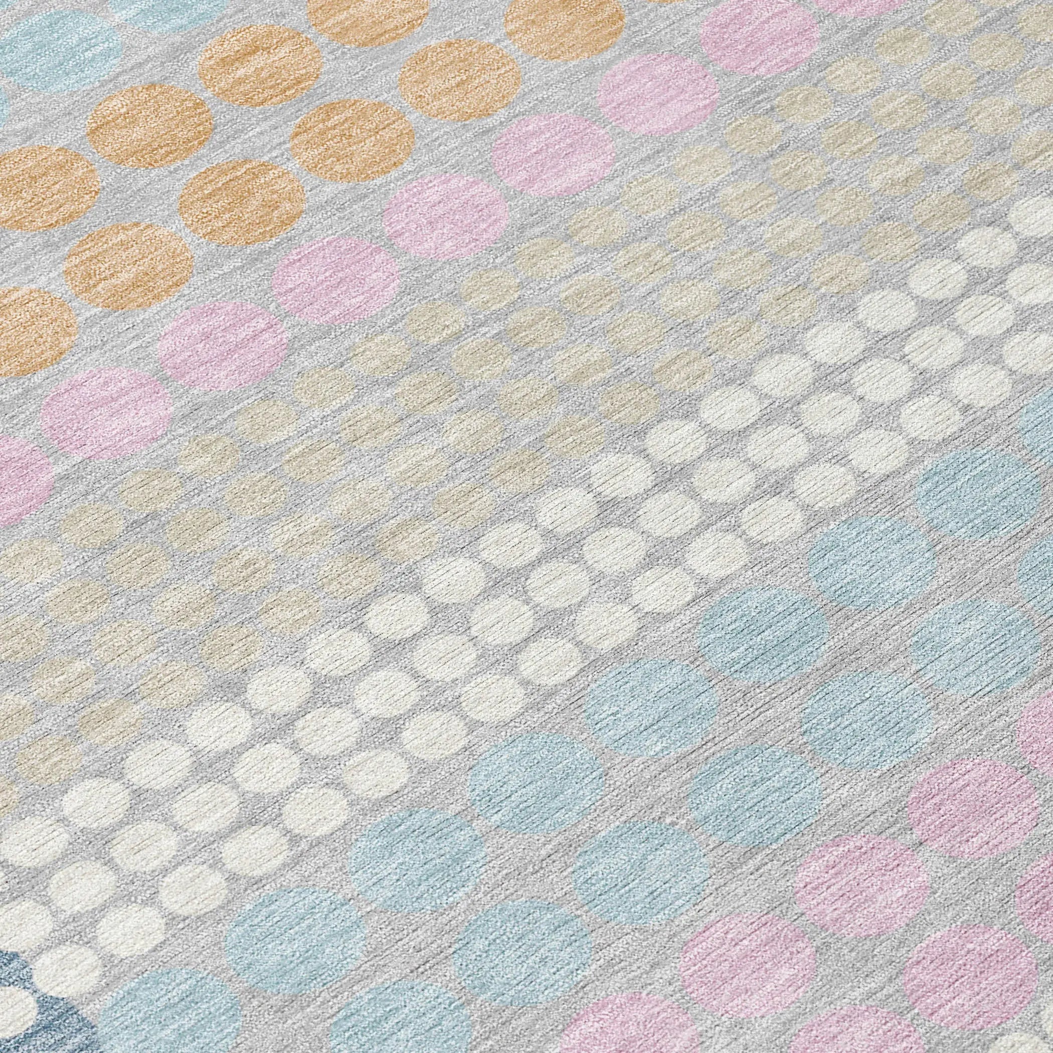 8' Sky Blue And Lavender Round Geometric Washable Indoor Outdoor Area Rug Homeroots Outdoor