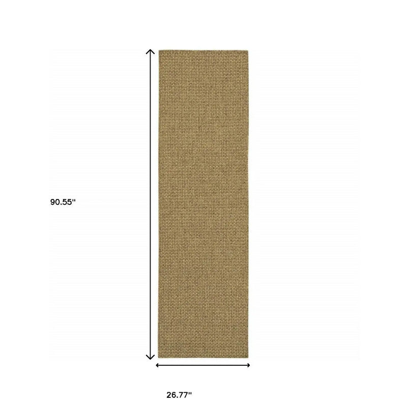 8' Tan Indoor Outdoor Runner Rug Homeroots Outdoor