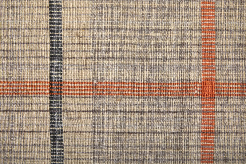 8' Tan Orange And Gray Plaid Hand Woven Area Rug Homeroots Home Decor