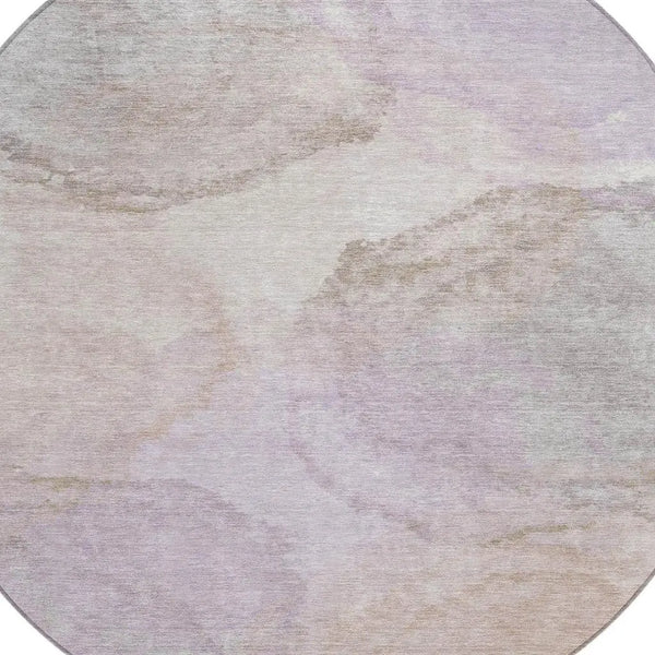 8' Taupe And Beige Round Abstract Washable Indoor Outdoor Area Rug Homeroots Outdoor