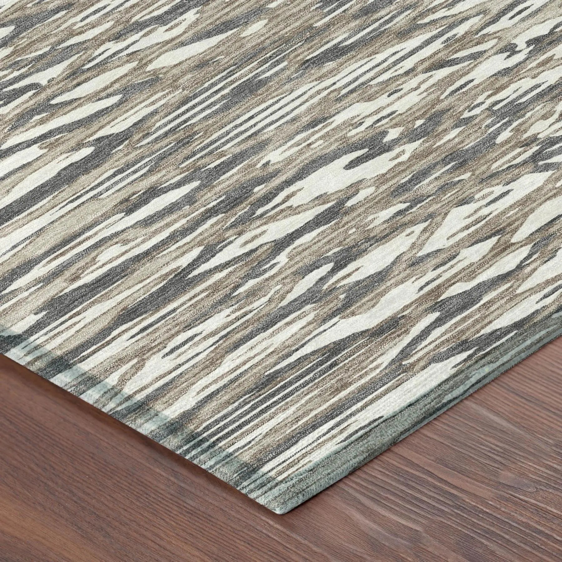 8' Taupe And Brown Round Abstract Washable Indoor Outdoor Area Rug Homeroots Outdoor