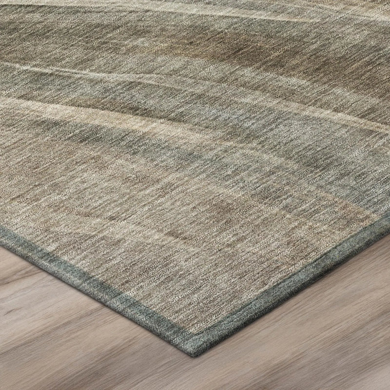 8' Taupe And Brown Round Abstract Washable Indoor Outdoor Area Rug Homeroots Outdoor