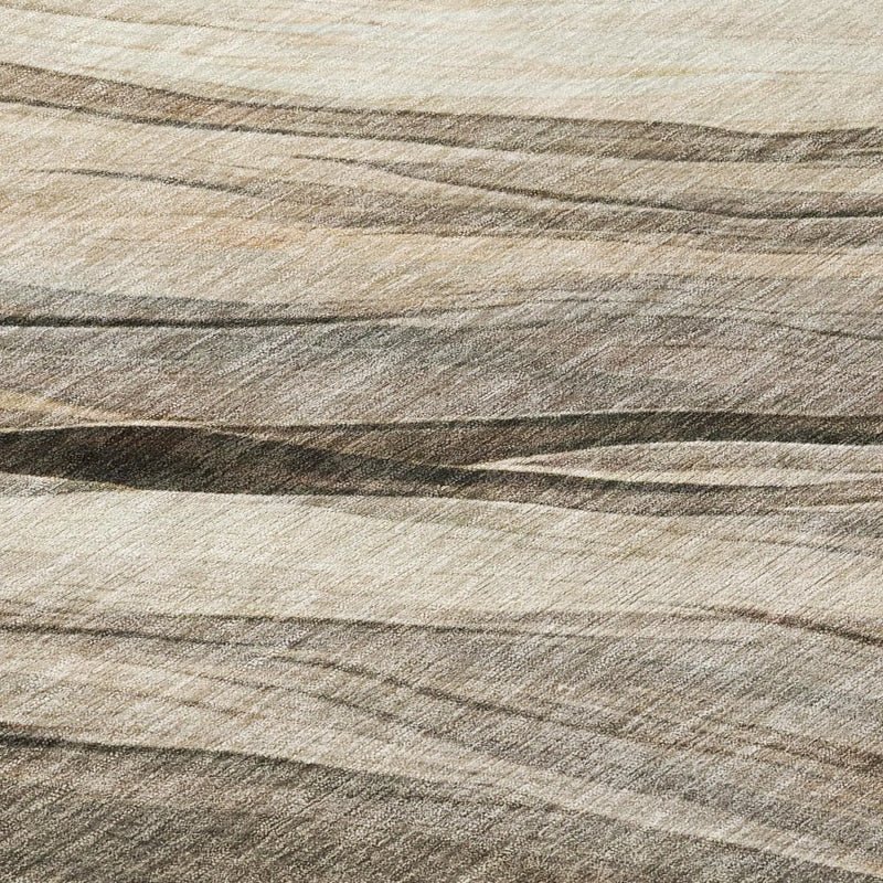 8' Taupe And Brown Round Abstract Washable Indoor Outdoor Area Rug Homeroots Outdoor