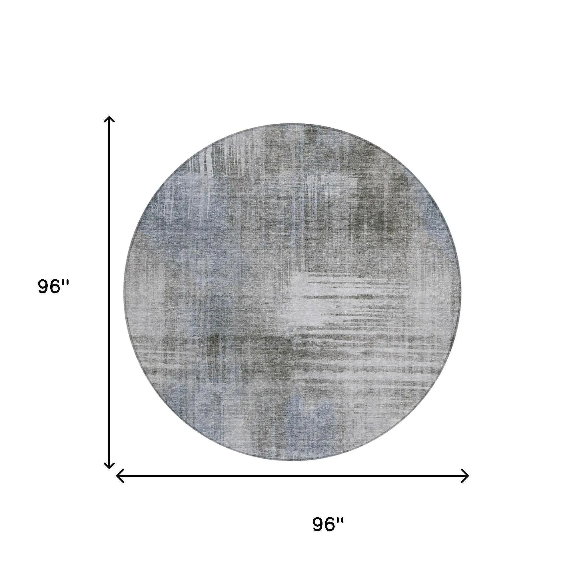 8' Taupe And Brown Round Abstract Washable Indoor Outdoor Area Rug Homeroots Outdoor