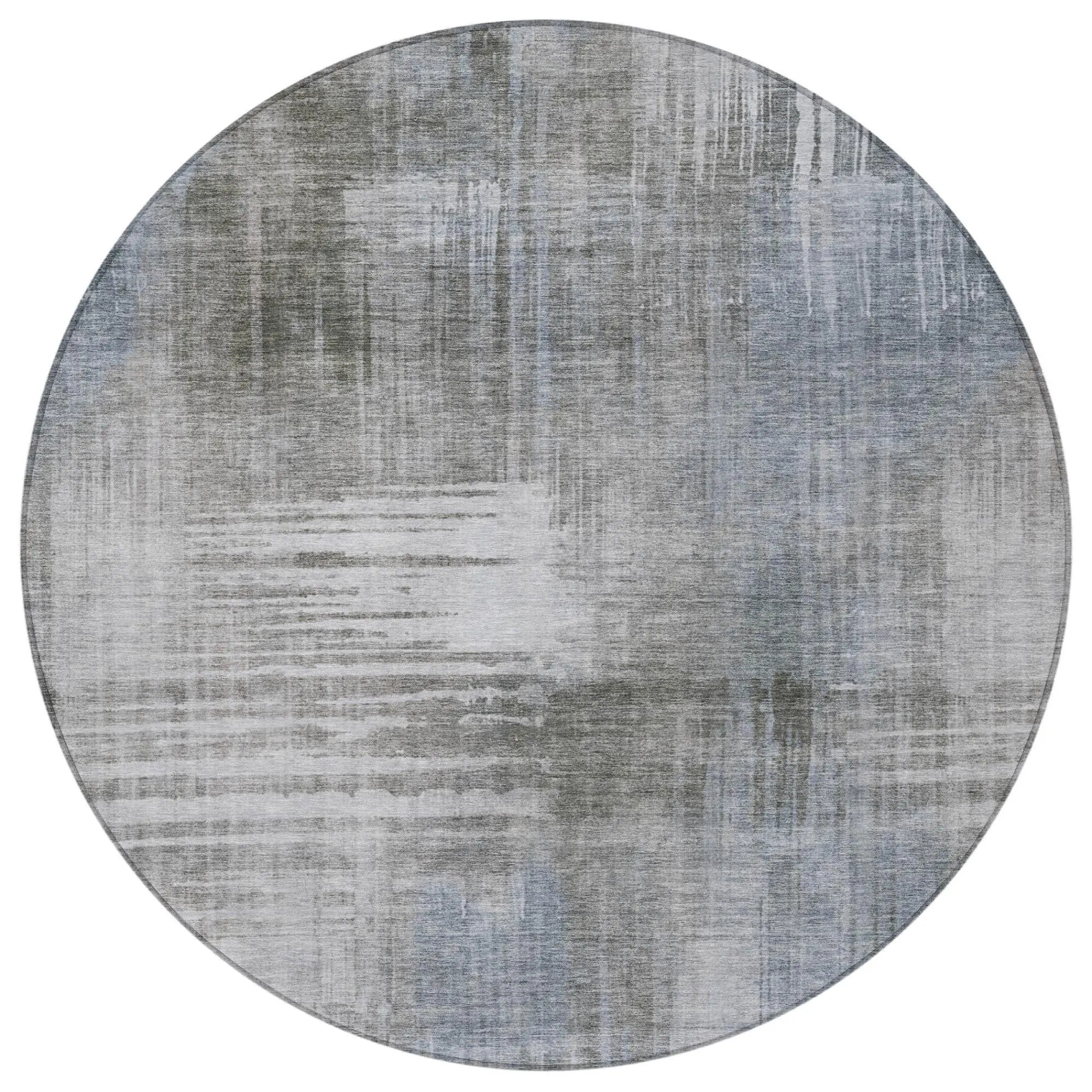 8' Taupe And Brown Round Abstract Washable Indoor Outdoor Area Rug Homeroots Outdoor