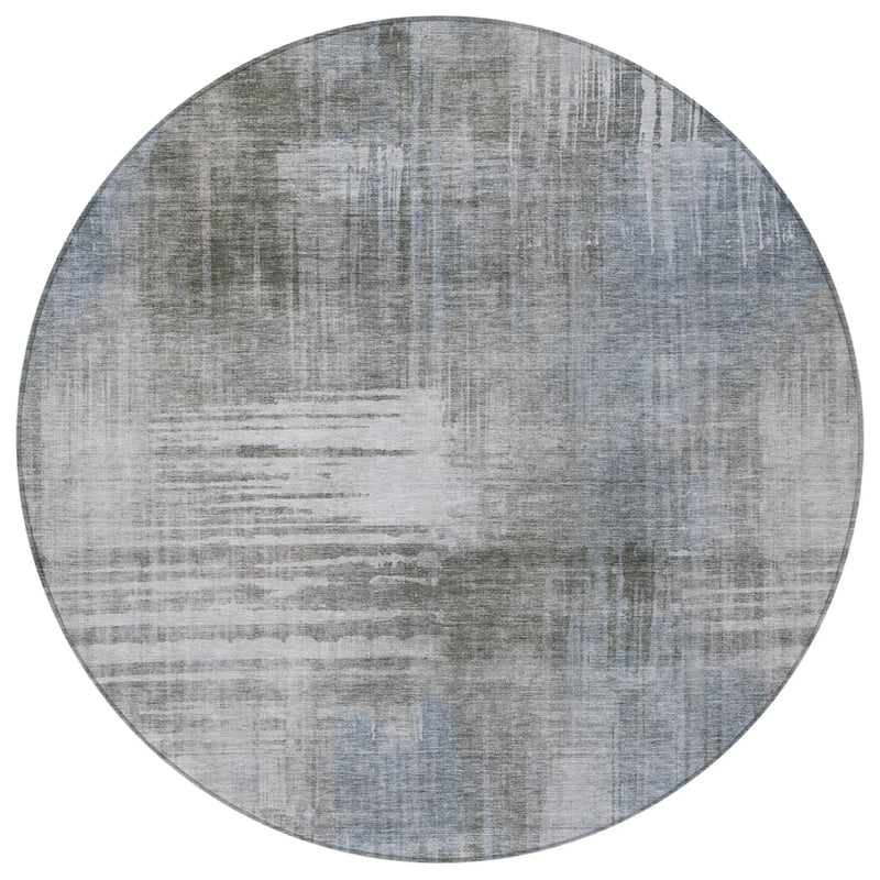 8' Taupe And Brown Round Abstract Washable Indoor Outdoor Area Rug Homeroots Outdoor
