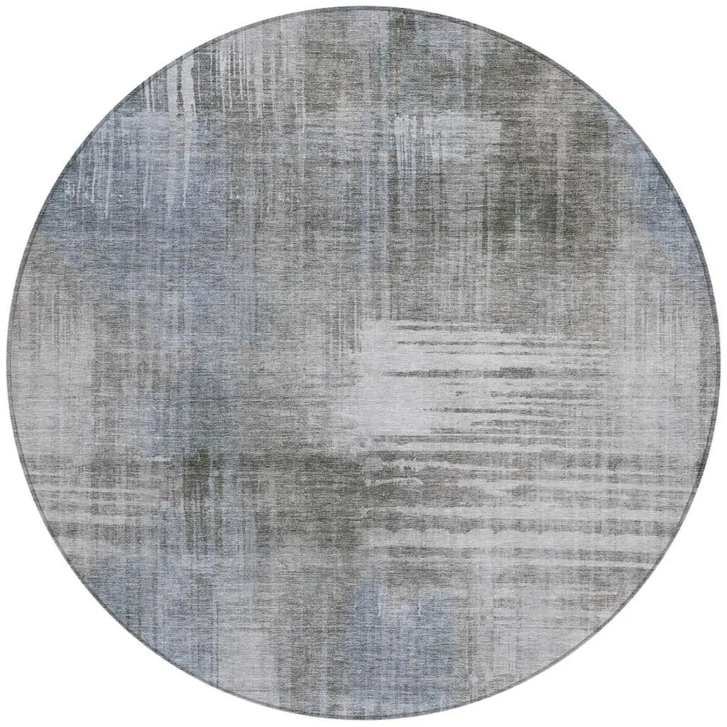 8' Taupe And Brown Round Abstract Washable Indoor Outdoor Area Rug Homeroots Outdoor