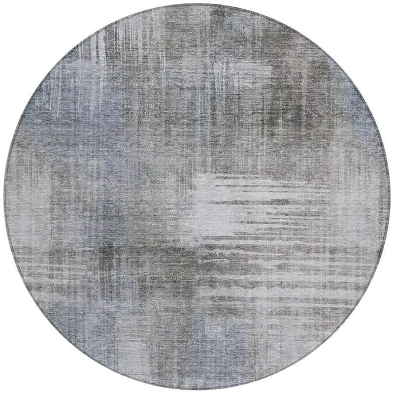 8' Taupe And Brown Round Abstract Washable Indoor Outdoor Area Rug Homeroots Outdoor