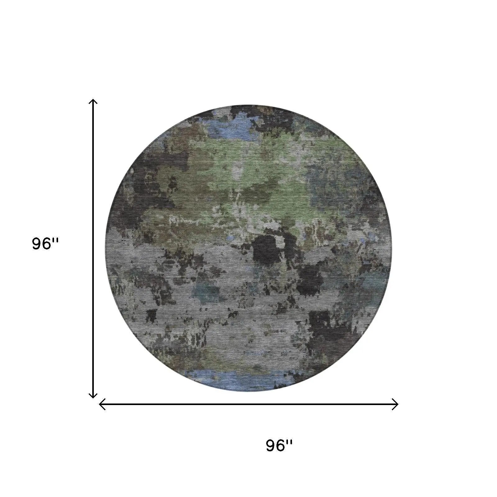 8' Taupe And Brown Round Abstract Washable Indoor Outdoor Area Rug Homeroots Outdoor